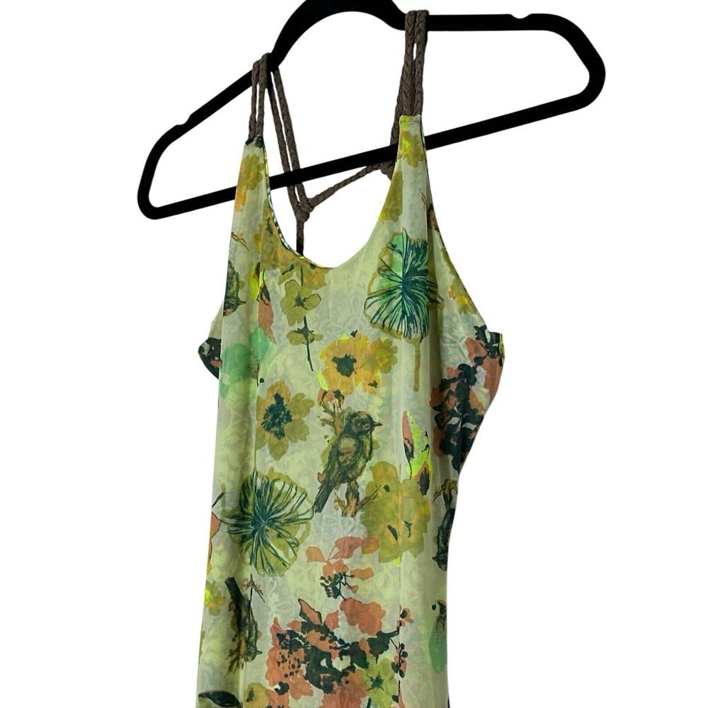 Maaji‎ Maxi Dress Women Medium Open Back Beach Bird Tropical Lightweight Stretch - Picture 6 of 10
